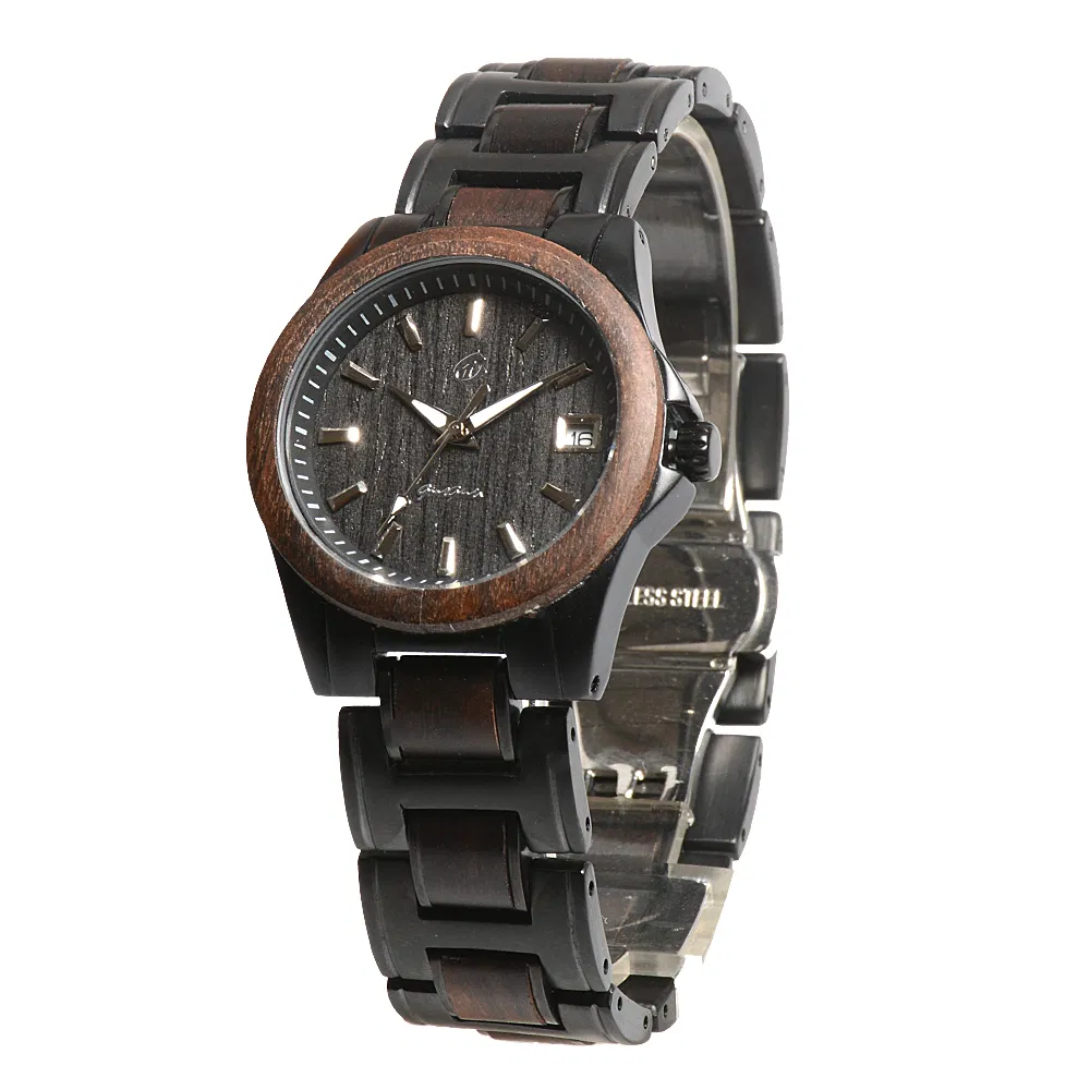 OEM Stainless Steel with Sandalwood Watches Women Quartz Watch Branding Your Own Private Label Wrist Watch
