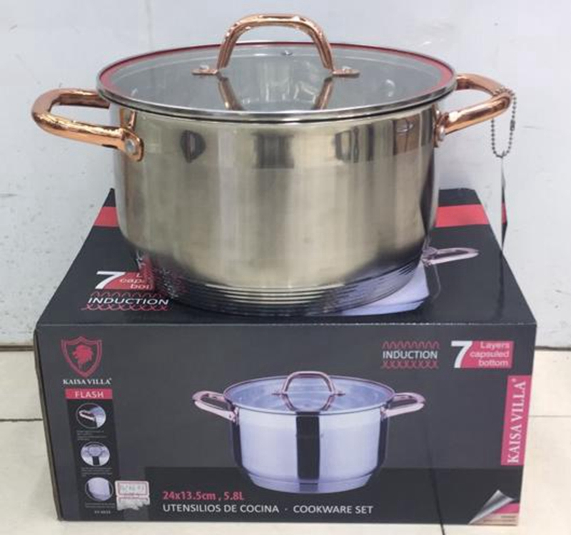Polished Stainless Steel Cookware Pots and Pans Set 10 /12 Piece