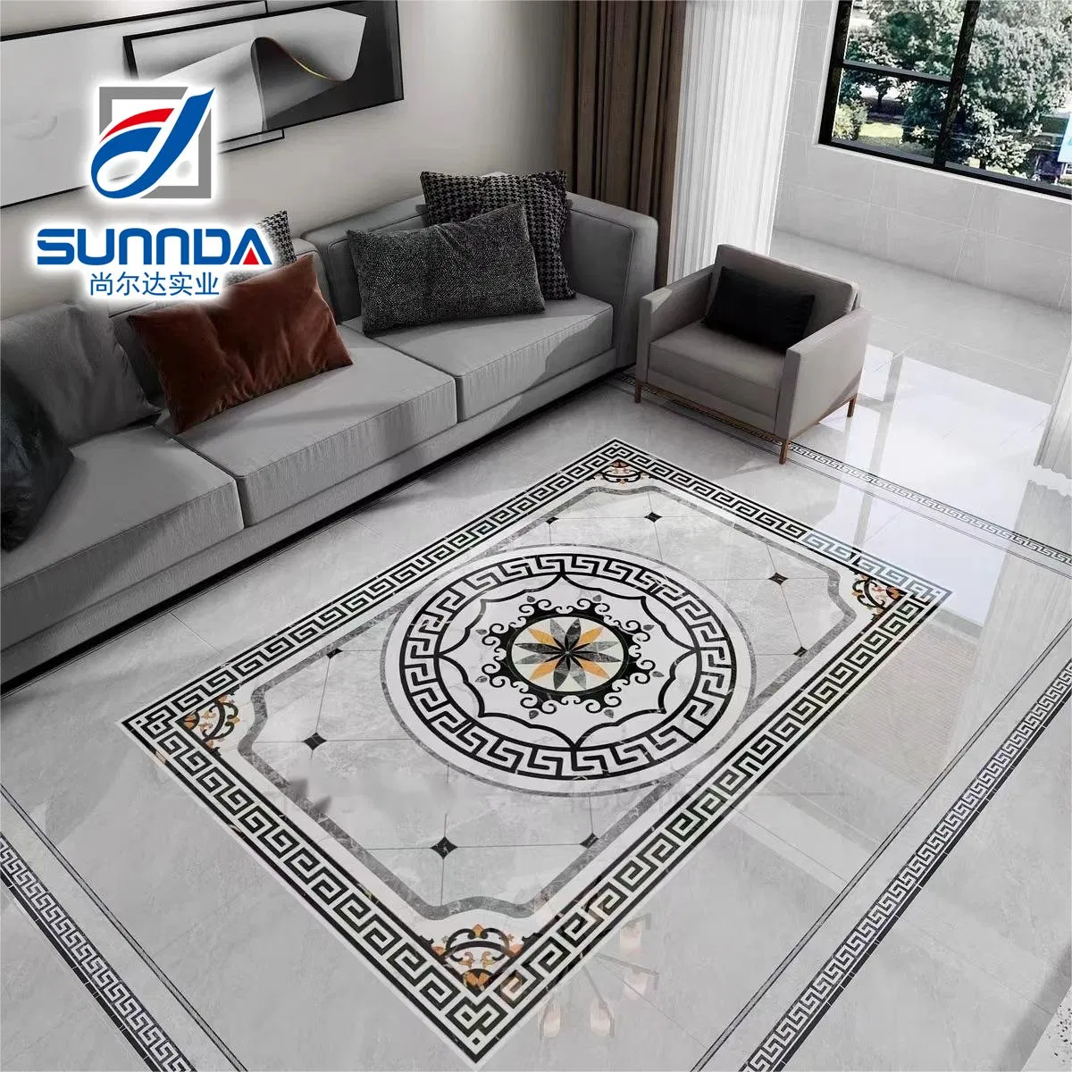 Plated Gold Carpet Floor Tiles Glazed Polsihed Porcelain Flower Marble Designs Custimized Foshan Quality