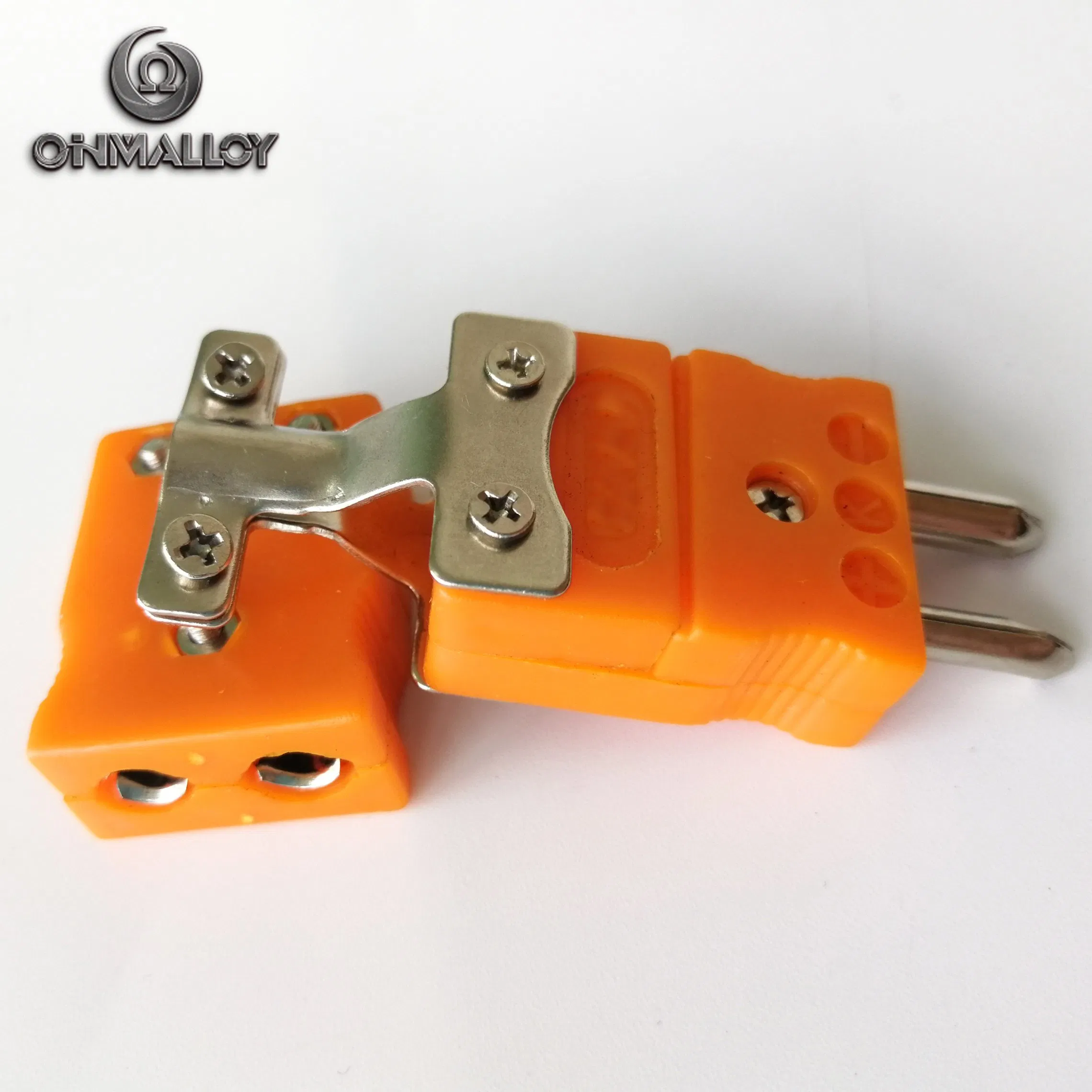 Standard Male Thermocouple Hollow Pin Connector Plug with Wire Clips Clamps Quick Install