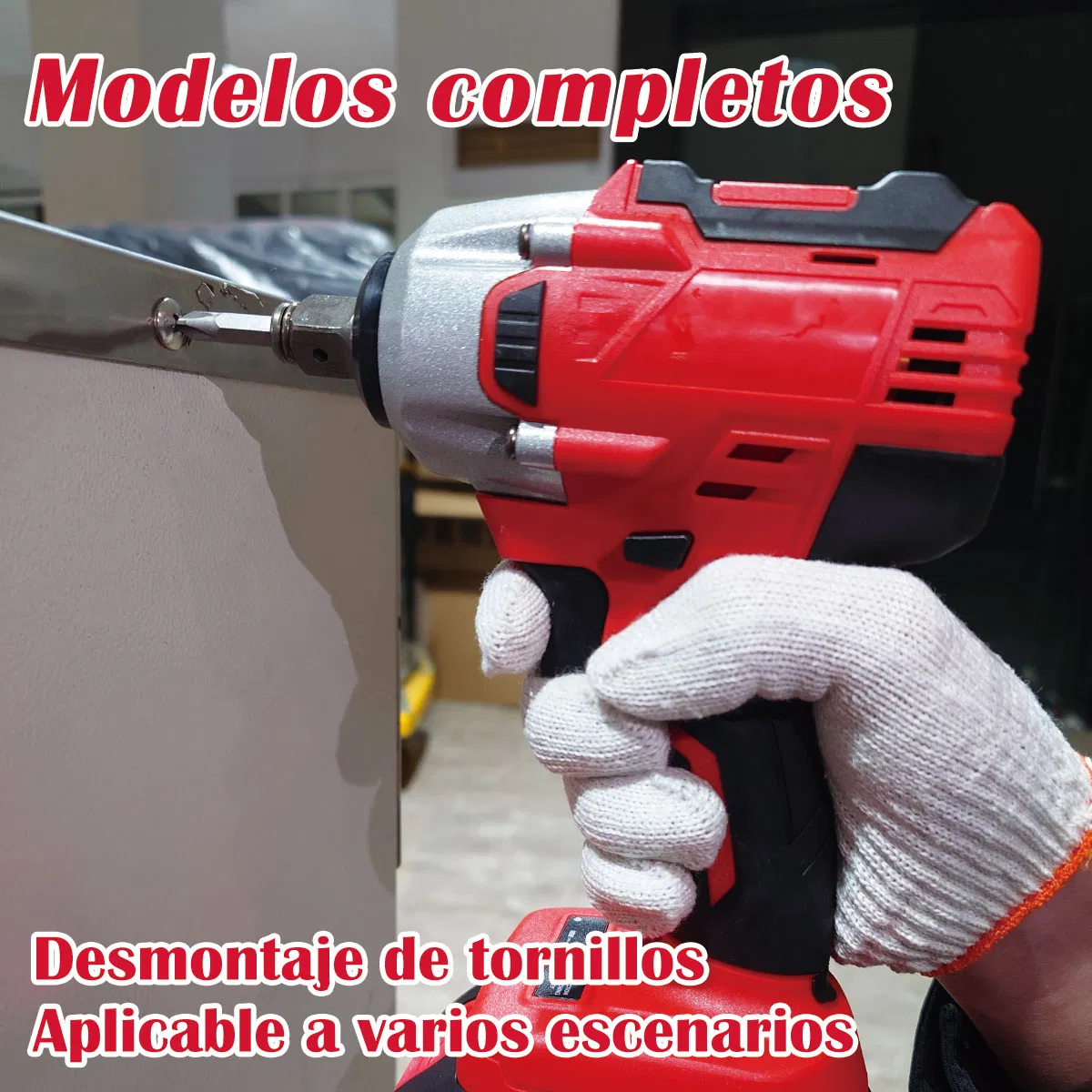 Cordless High Torque Impact Wrench Brushless Electric Wrench Heavy Electric Bolt Wrench Power Tool Two 3.0ah Batteries