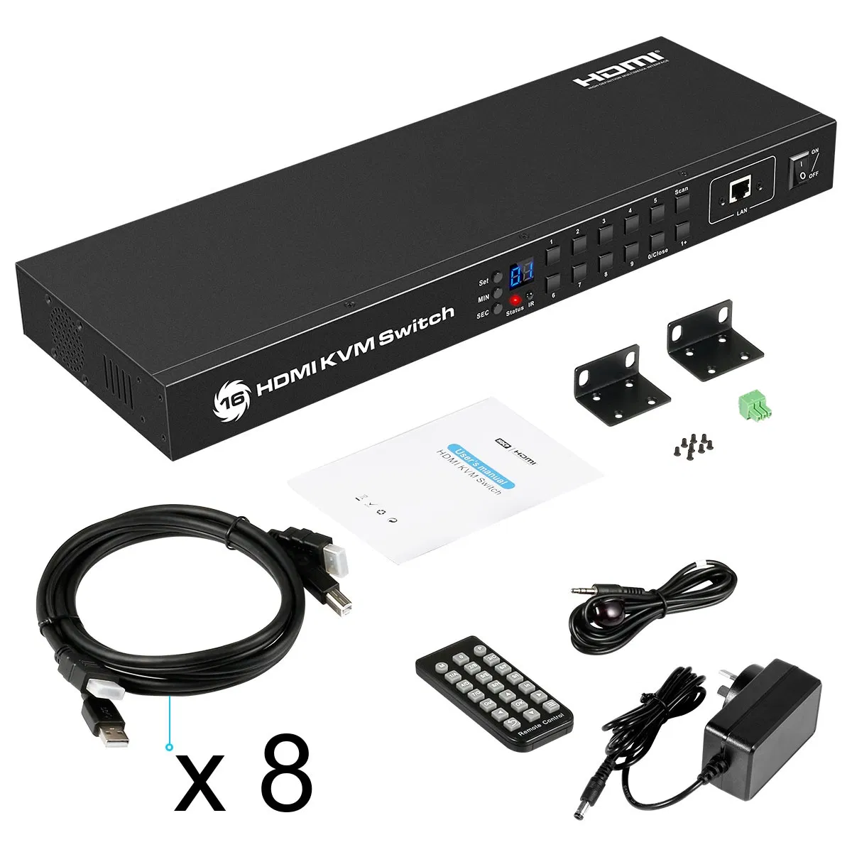 Матричный KVM-коммутатор 1U 2x16 портов с двойным доступом