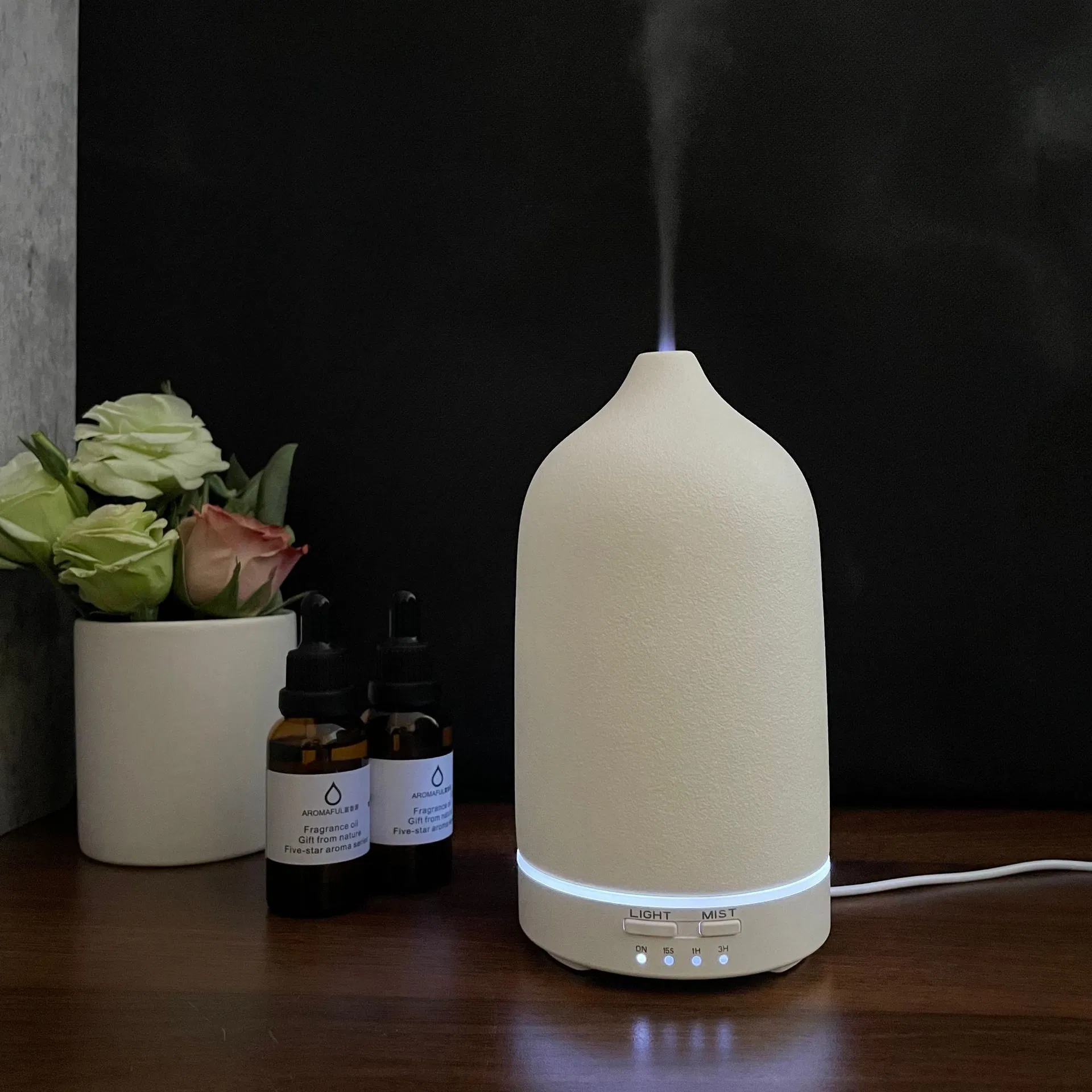 8 Colors 160ml Essential Oil Diffusers Ultrasonic Ceramic Aroma Diffuser for Home