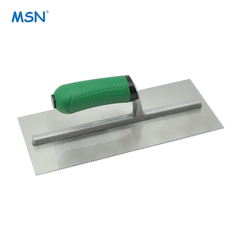 MSN Flat V Notched Trowel Stainless Steel Soft Grip Flooring & Tiling Notched Trowel