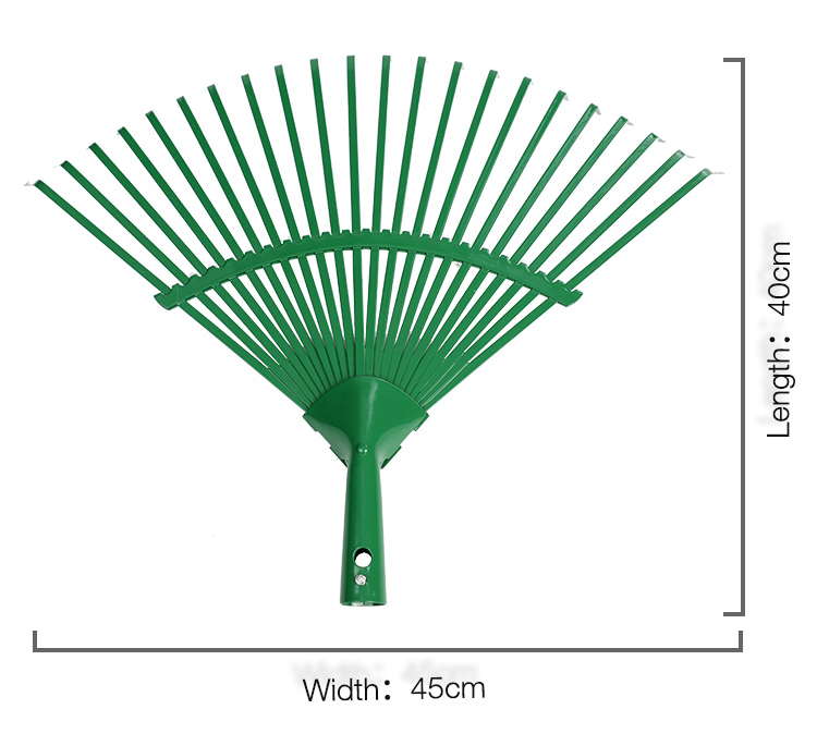 Heavy Duty Steel Garden Lawn Rake 22 Teeth Wooden Handle