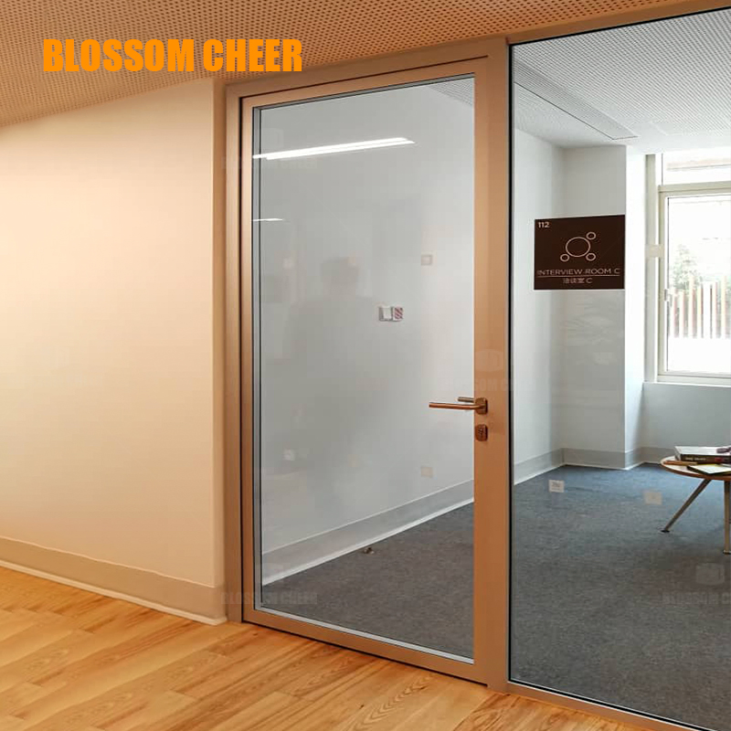 Modern Aluminum Glass Door for Commercial Offices and Patios