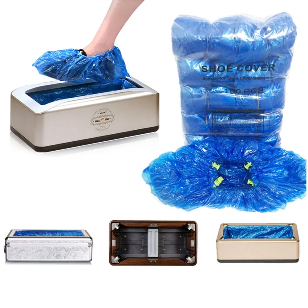 Diposable PE Plastic T Buckle Automatic Shoe Cover