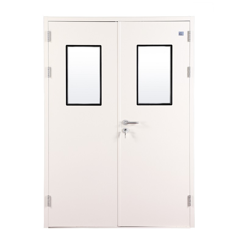 Fireproof Large Glass Panel Metal Doors Tempered Glass Steel Doors for Hospital, School, Lab