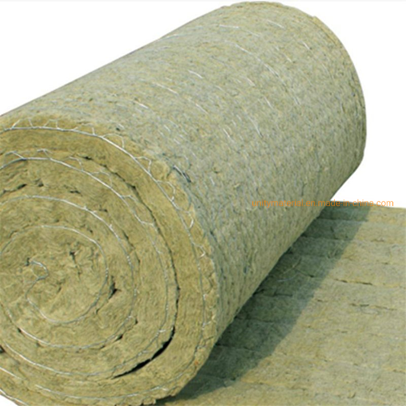 60 80 100 Kg/M3 Density Sound Absorption Rockwool Mineral Rock Wool Thermal Insulation Blanket for Heat Pipe Pipelines Chemical Industry
