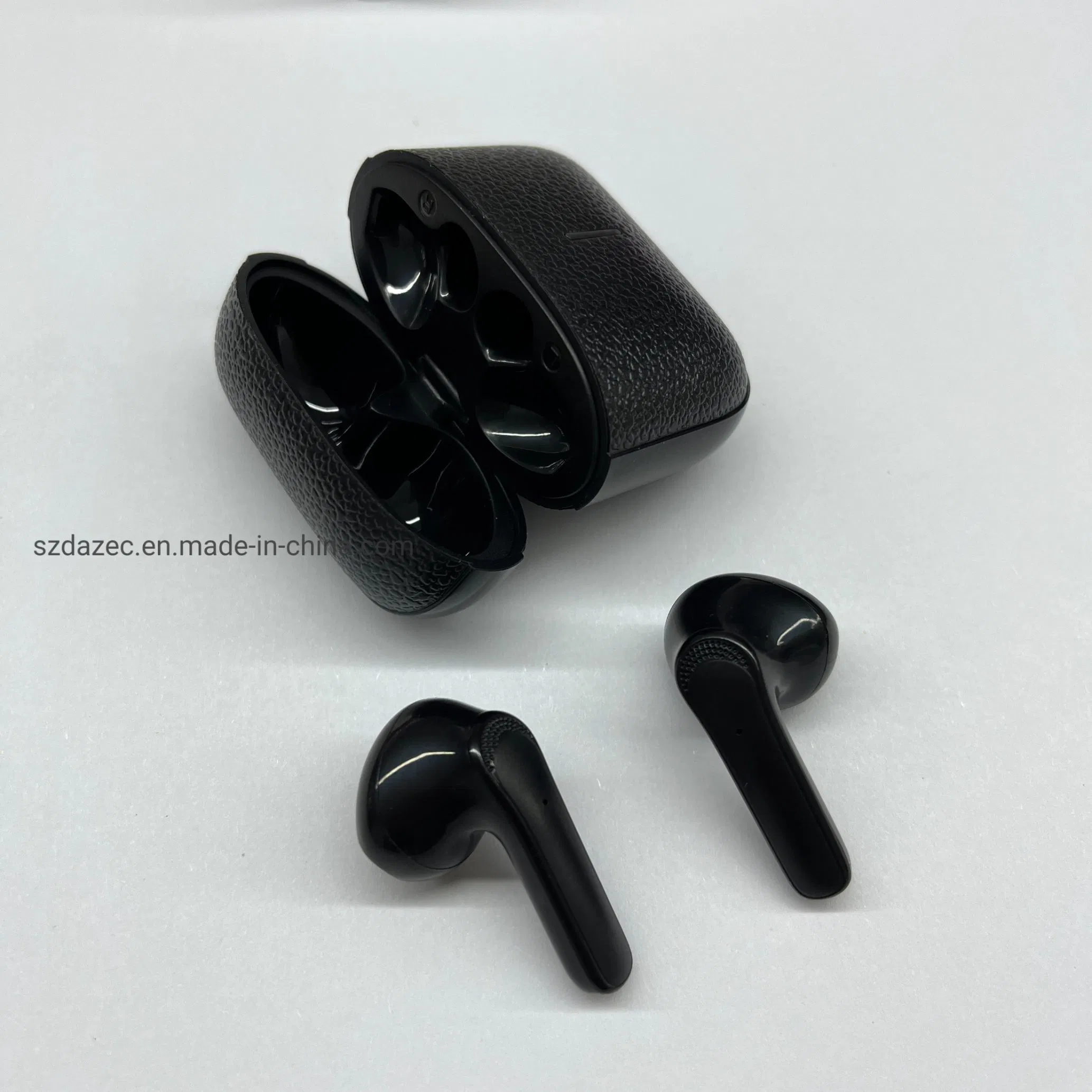 2023 Promotion Gift Tws Earphones PU Leather Housing Customized Logo Mini Size Portable Wireless Bluetooth Earphone