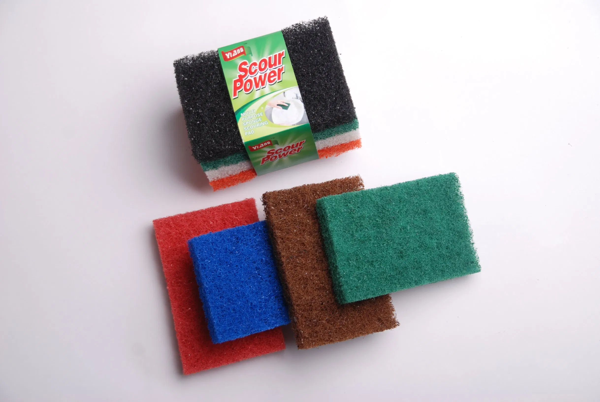 Scouring Pad with Handle Brush (6018)