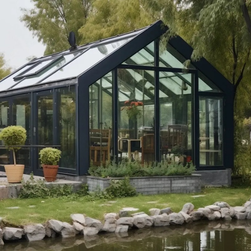 Barbeque Balcony Freestanding Sunroom Round Spherical Shape Triple Glass Panel Glass House