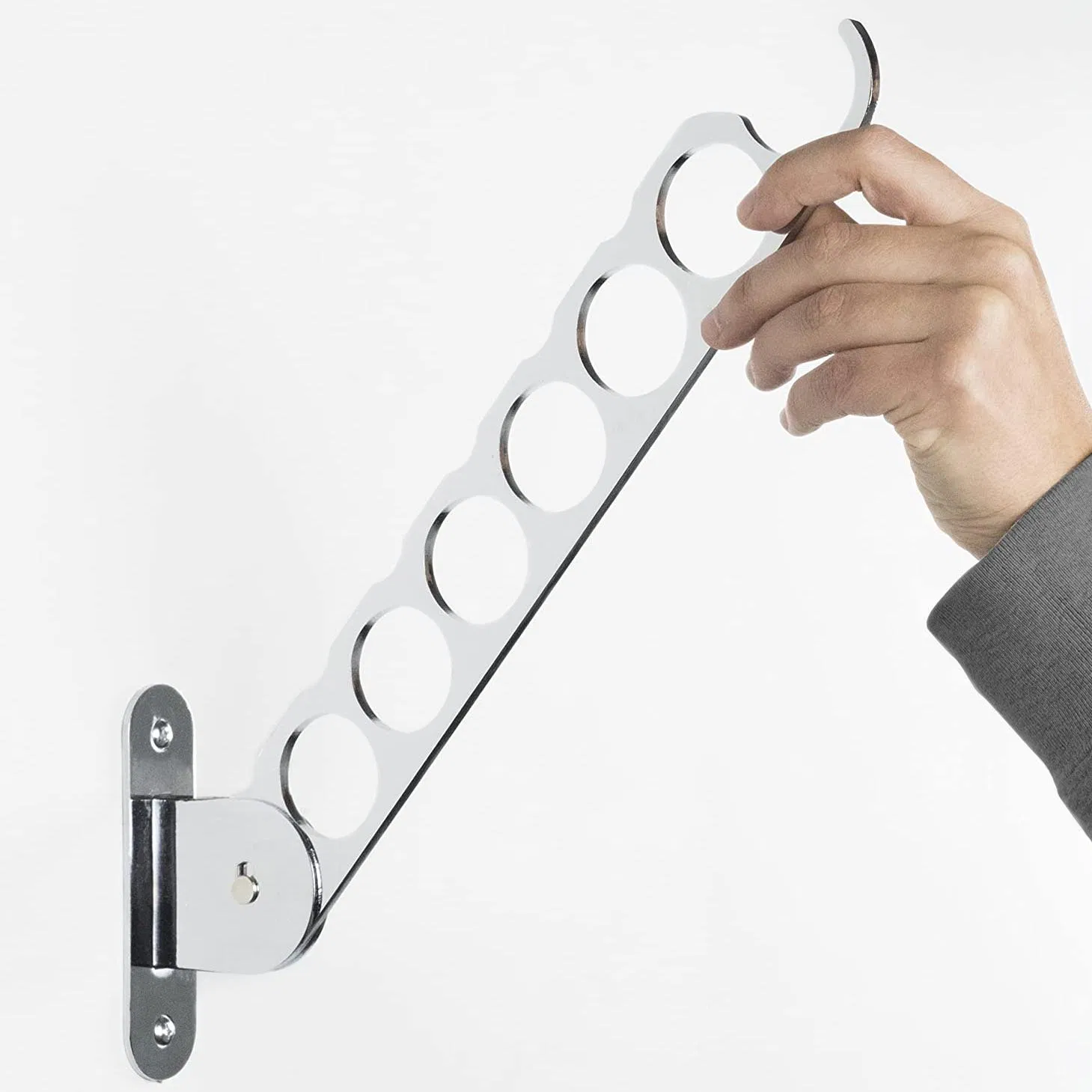 Wall Mounted Home Laundry Hanger Dryer Rack with 6 Hooks Clothes Racks for Hanging Clothes