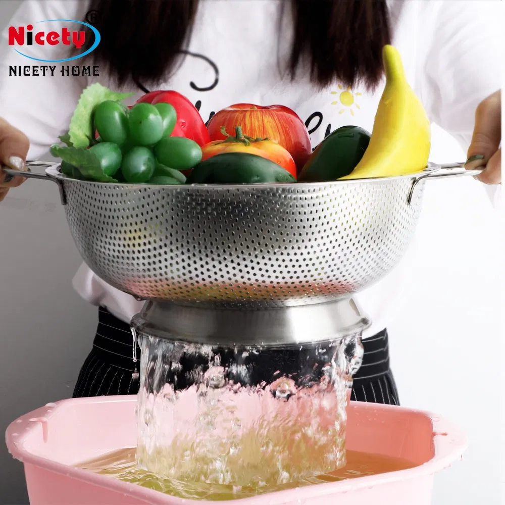 China Wholesale Stainless Steel Vegetable Basket Fruit Basket Kitchen Supplies Drain Basket