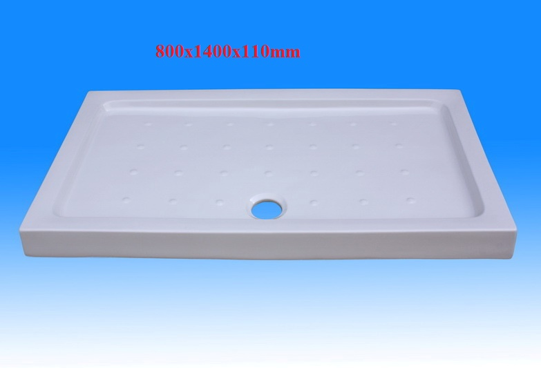 Ocst-8001400110 White Rectangle Ceramic Shower Tray in Size 800X1400X110mm