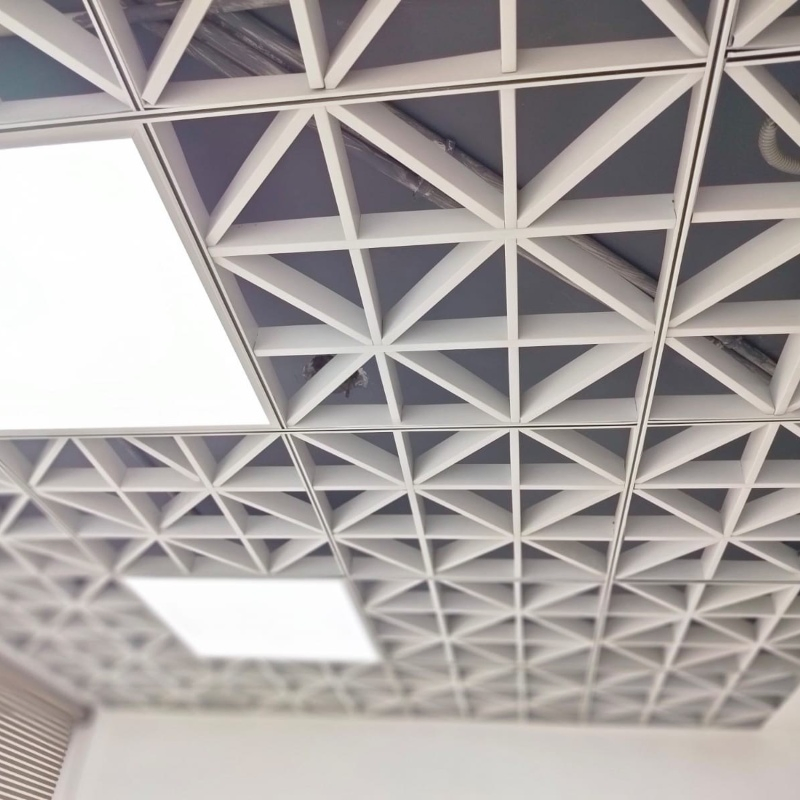 Aluminum Triangular Open Cell Grid Ceiling System Custom Aluminum Ceiling Panel