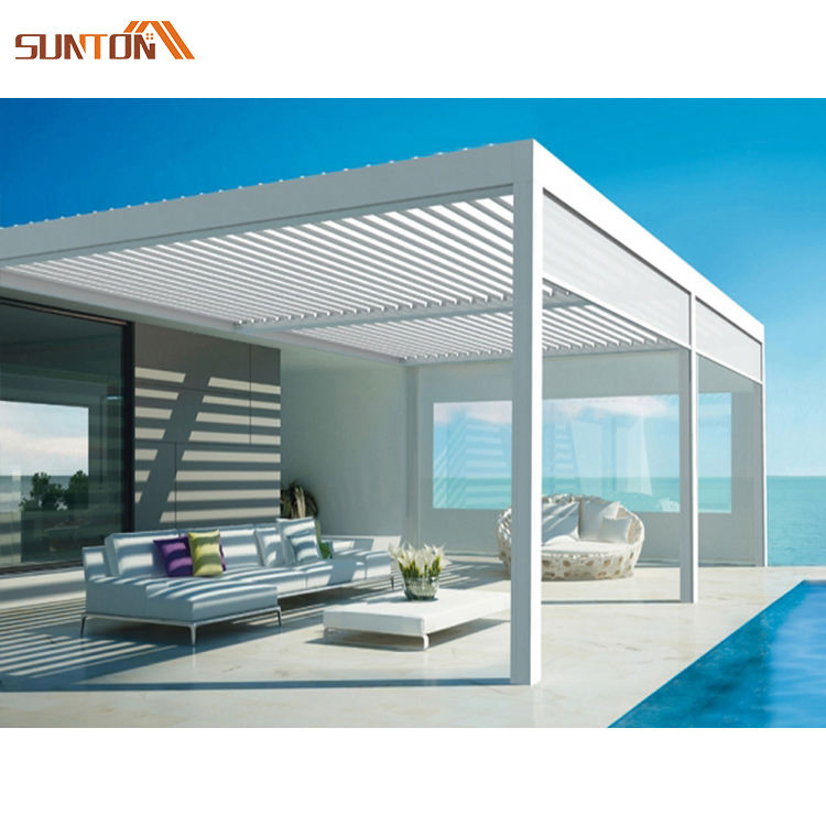 Luxury Modern Smart Outdoor Pergola Aluminium Waterproof Louver Roof Metal Garden Pergola