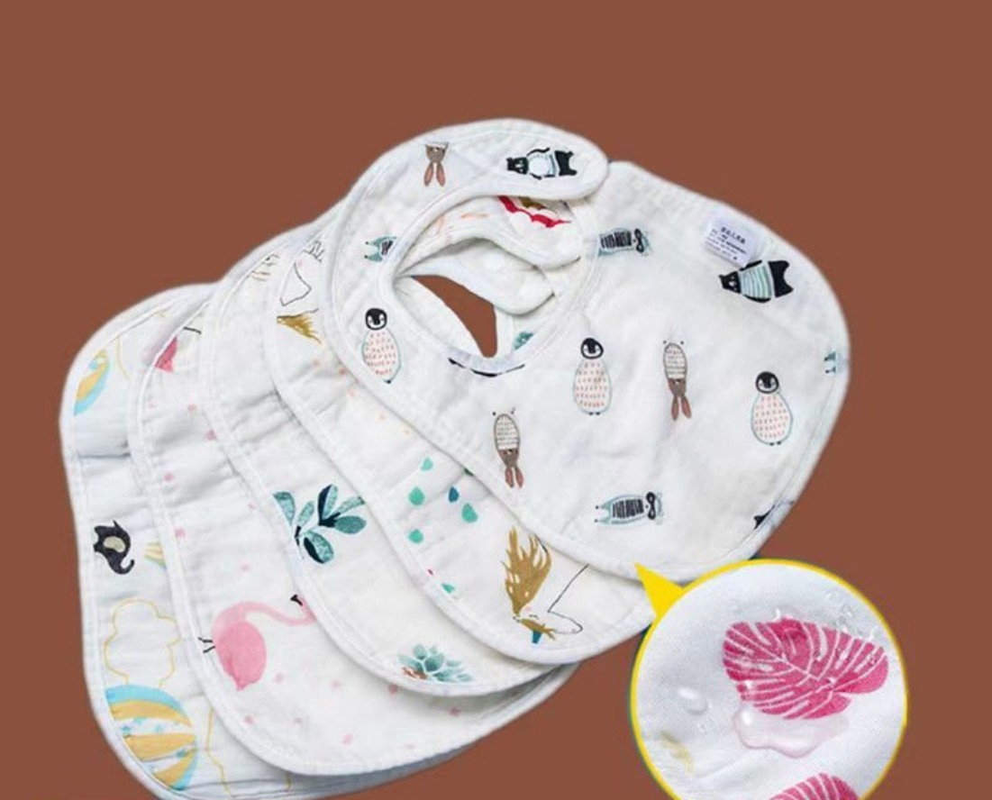 Customized Infant Cotton Absorbent Spring Summer Lightweight Soft Coveralls Baby Bibs