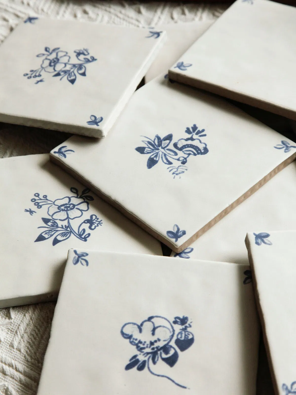 Handcrafted Porcelain-Inspired Brick · Blue & White Heritage Collection