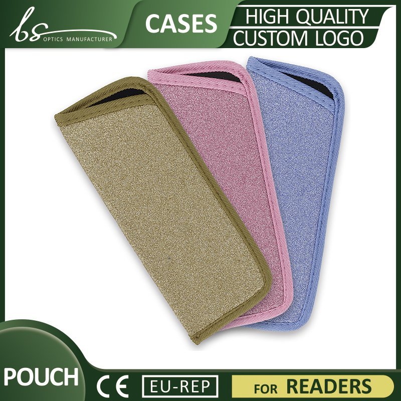 Cheap Fashionable Stylish Glitter Small Reader Glasses Case Pouch for Wholesale