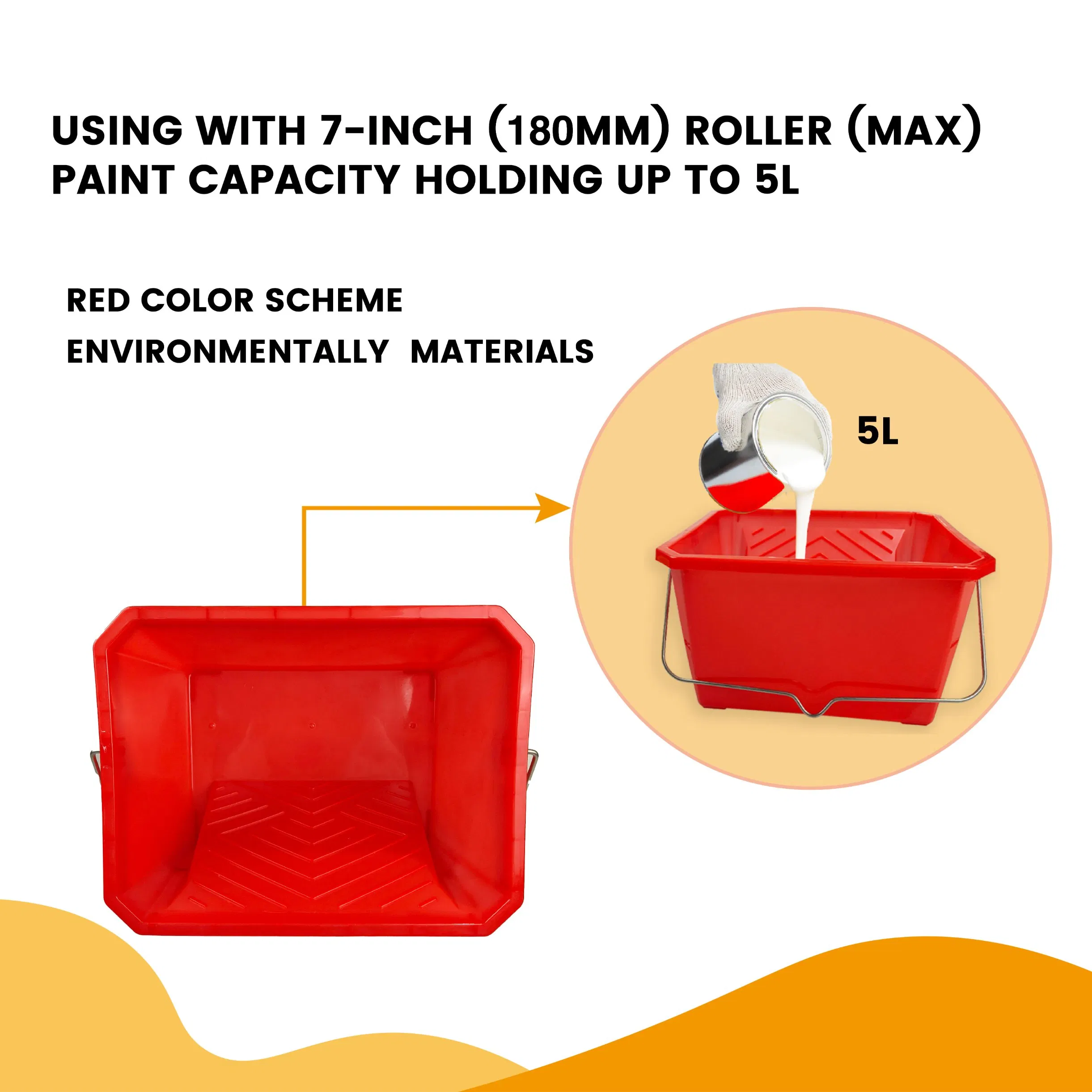 Professional Convenient-Use Construction Decorative Plastic Paint Bucket with Lid and Handle