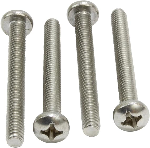 8#32X1-1/4" Zinc Plated Pan Head Metal Phillips Screws Cabinet Door and Drawer Machine Screws with Nickel Plated