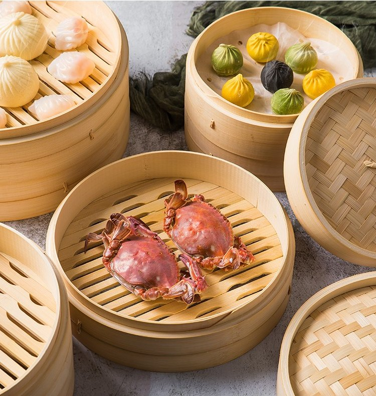 Wholesale Durable Dim Sum Steamer Dumpling Vegetable Bamboo Steamer Food Bamboo Steaming Basket