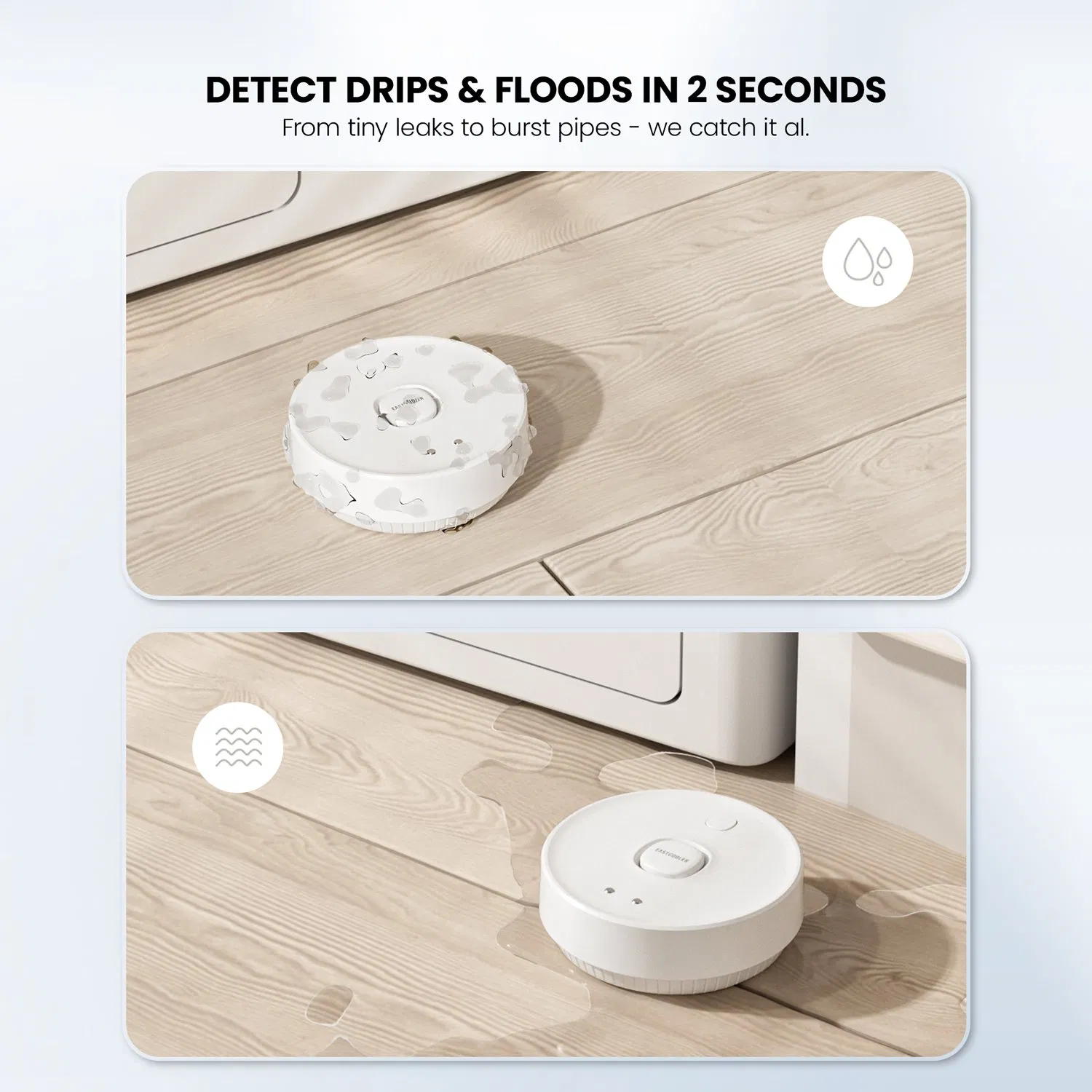 Smart APP Control Instant Alert Auto Closure Automatic Shutoff Valve Water Leak Detector
