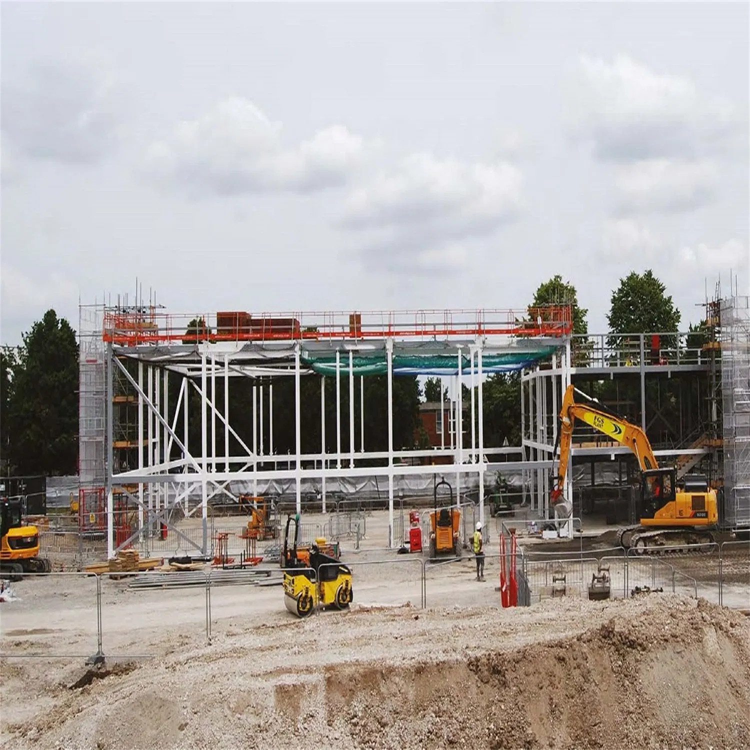 Low Maintenance Prefabricated Steel Structure Commercial Building for Supermarket Hotel