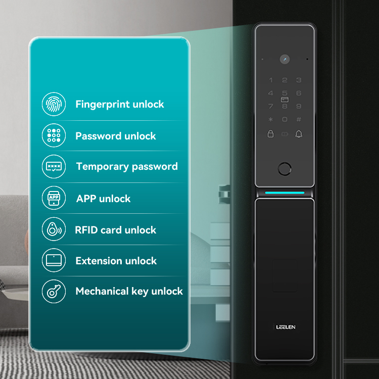 Leelen Face Recognition Fingerprint Keyless Unlock APP Remote Control Intelligent Digital Door Lock Use Different Scenarios