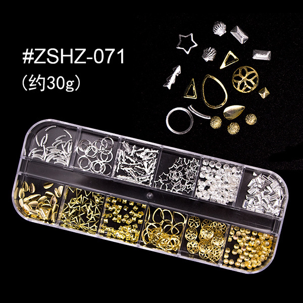 Nailo Jewelry Star Moon Ocean 12 Grid -Shell Shell Star Jewelry Mixed Metal Rivet Jewelry