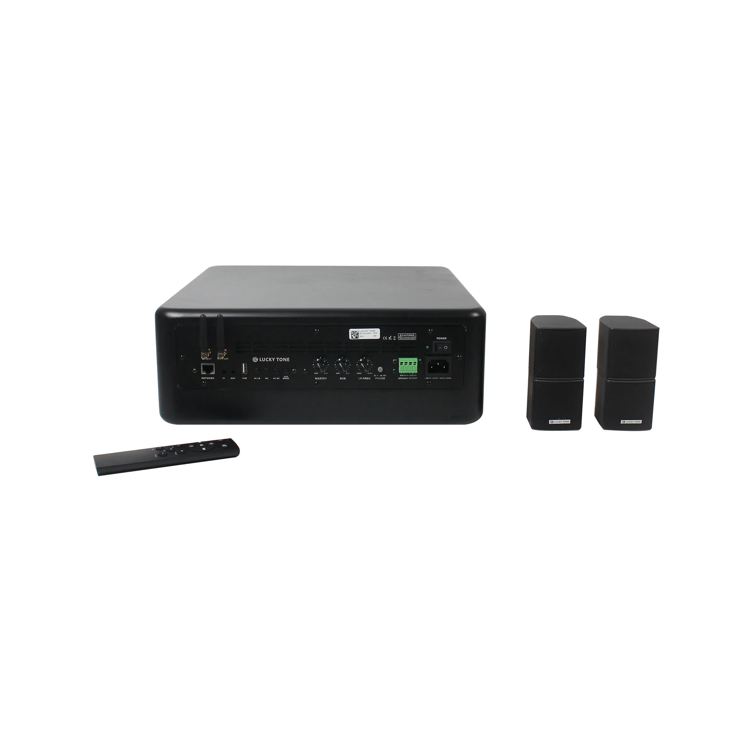 Compact Satellite Speaker System Wireless WiFi Bluetooth Subwoofer with 2 X 40W Stereo Speaker Outputs for a Powerful 2.1 System