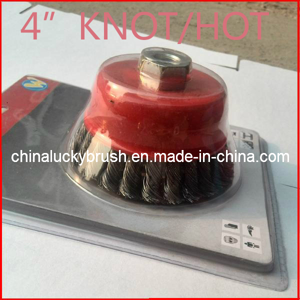 Чашечная щетка витая 4 дюйма с двойной блистерной упаковкой