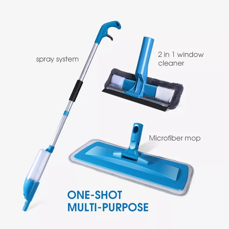 Microfiber Floor Window Cleaning Poles Telescopic Spray Glass Cleaner Squeegee