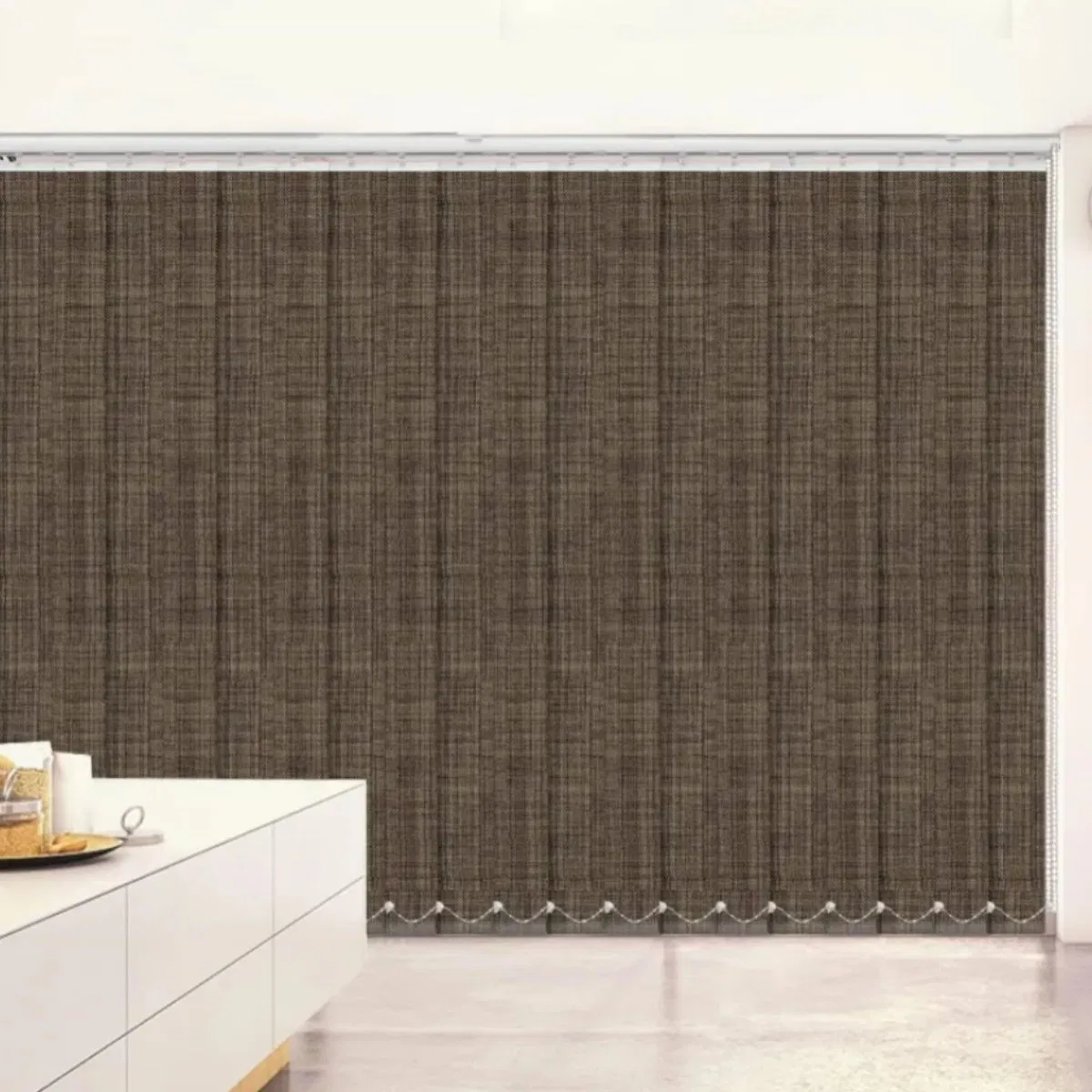 Manufacture Modern Curtains Textured Fabric Vertical Sheer Blind for Bedroom