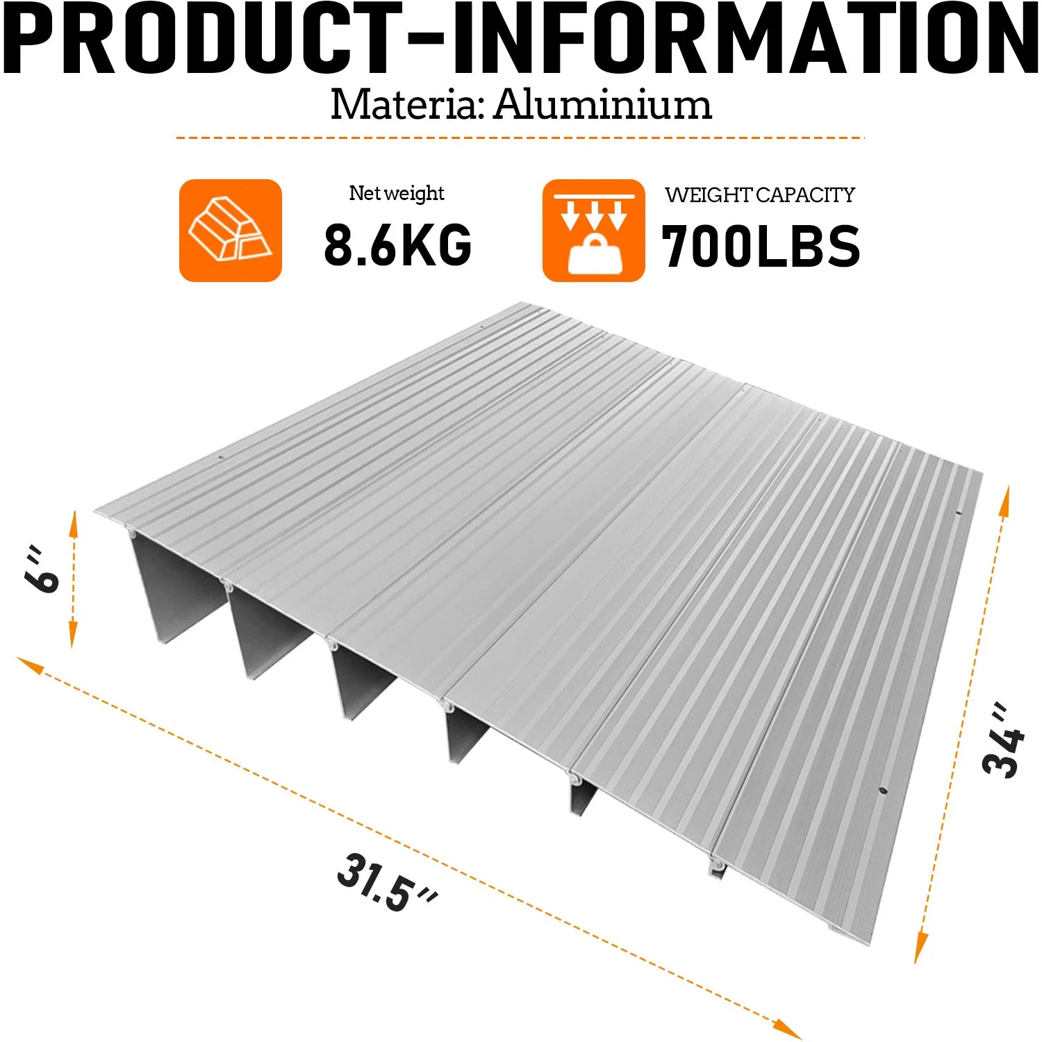 Алюминиевый пороговый пандус для инвалидных колясок