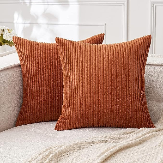 Soft Striped Corduroy Velvet Pillowcase Square Decorative Throw Cushion Cover Couch Bedroom Home Use Decorative Cushion Covers