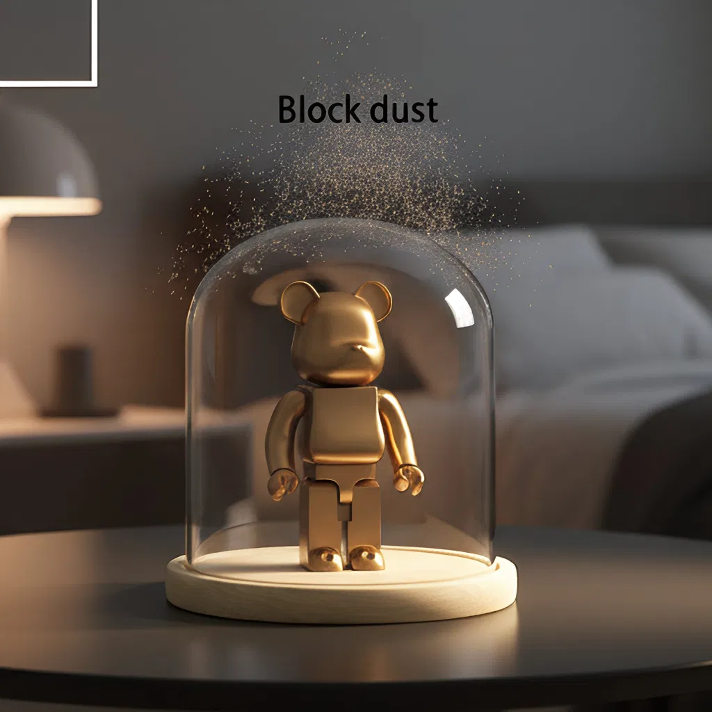 Clear Borosilicate Cloche Bell Jar Dome with Wooden Base Lid Custom Shape