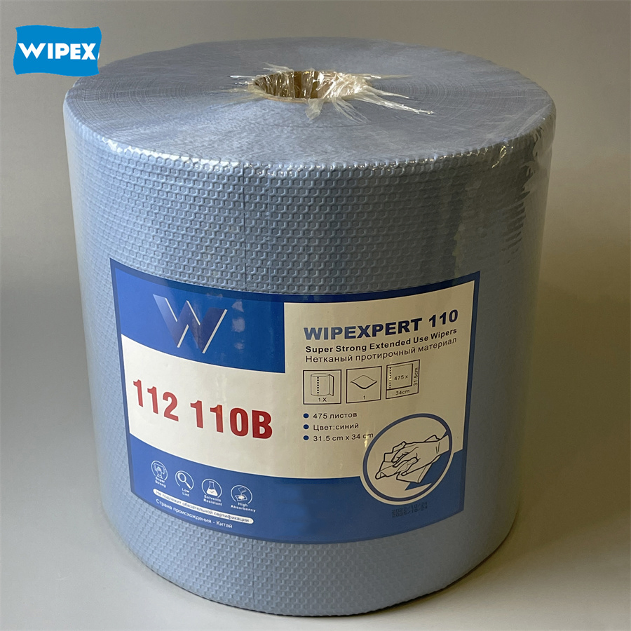 Workshop Disposable Dry Industrial PP Cellulose Degreasing Automotive X80 Heavy Duty Cleaning Jumbo Roll Wipes