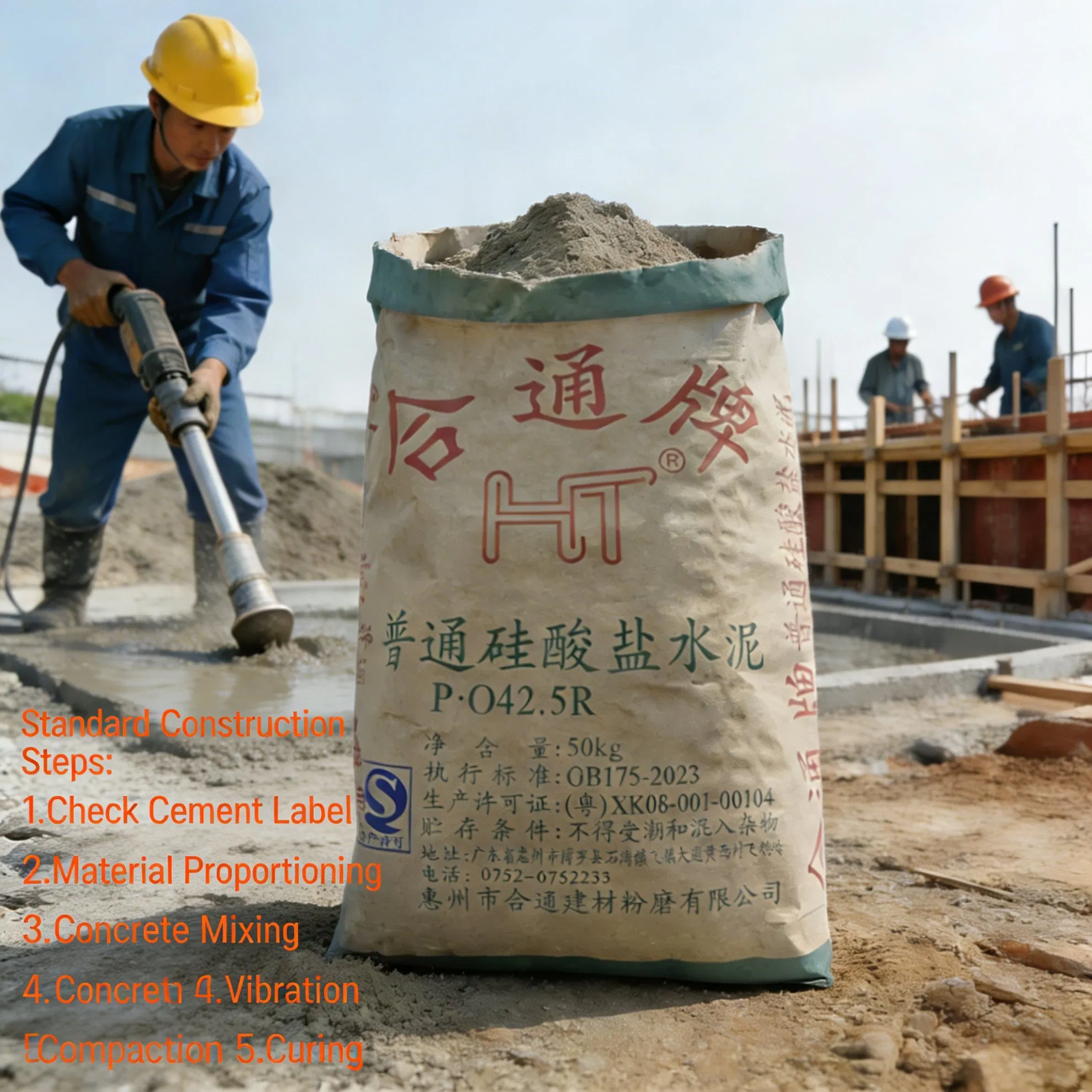 Ordinary Portland Cement P. O 42.5r High Strength Construction Cement 50kg