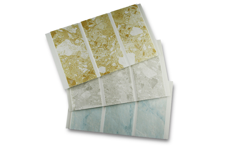 Two Grooves Wood Grain Wall Panel Laminated PVC Ceiling Tiles for Indoor Decoration