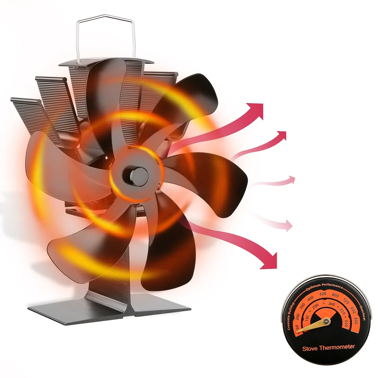 No MOQ Wood Burning Heat Stove Fan Hot Sell Eco Friendly Quiet Best Heat Powered Stove Fan