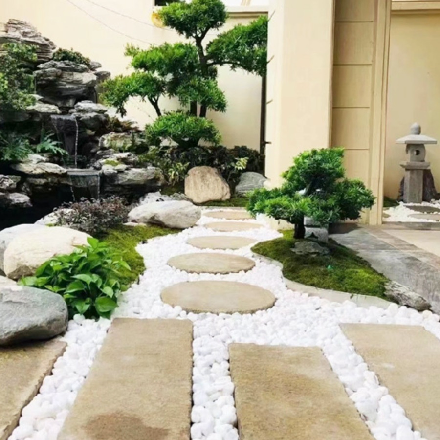 Natural Decorative Polished White Pebbles 3/8" Gravel Size