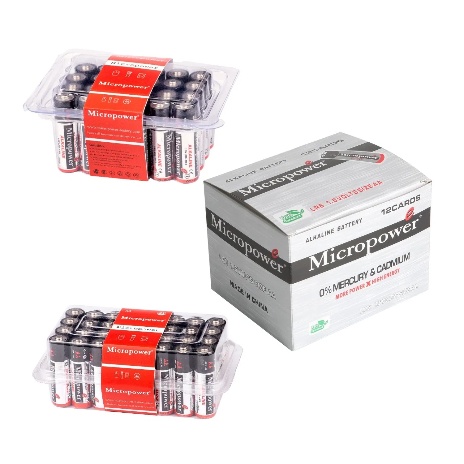 Высокотоковая щелочная батарейка AA 1.5V Micropower