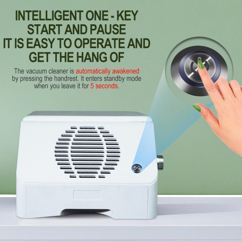 Strong Power Nail Vacuum Cleaner 120W Nail Dust Collector with Hand Pillow