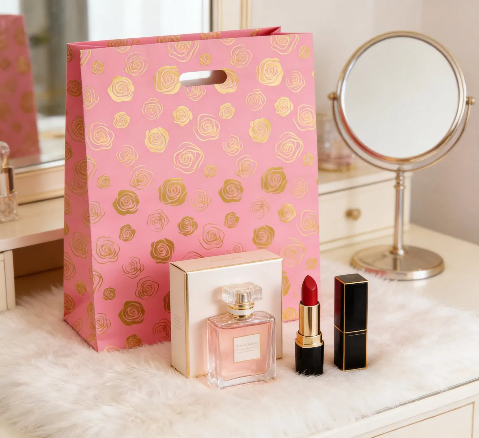 Подарочные пакеты с розой, дизайнерские, оптом