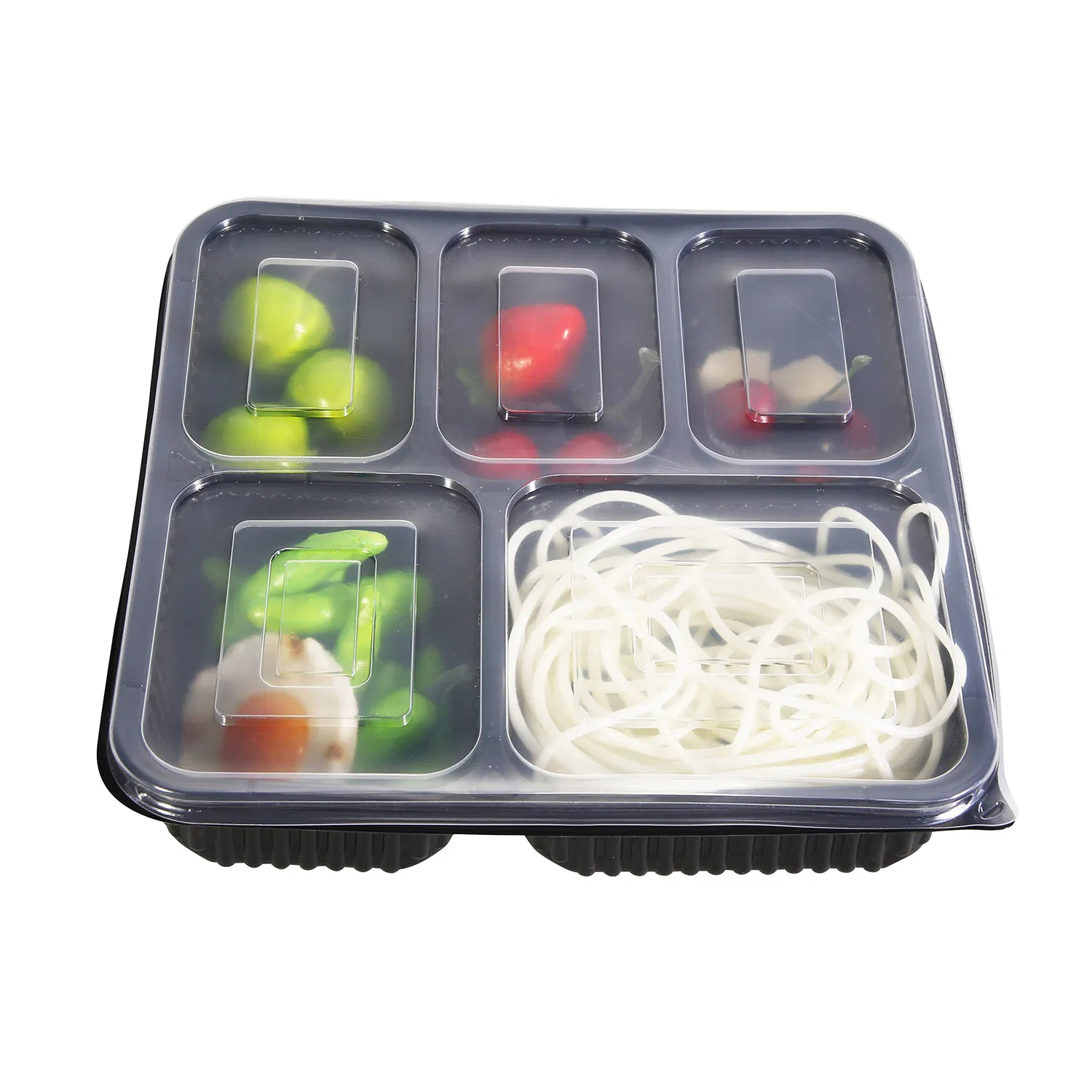 5 Compartment Clear Compartment Food Plastic Box