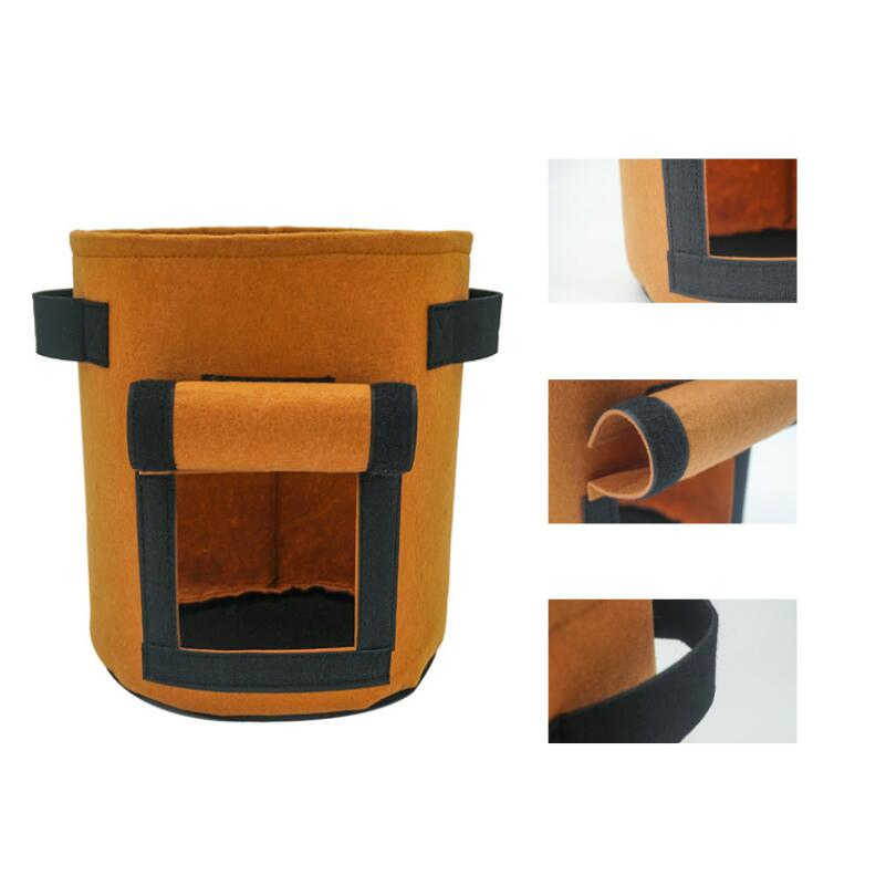 1/3/5/7/10/20/60/100/200 Gallon Felt Fabric Plant Grow Bags Pot for Growing Plant Seedlings Trees Flowers