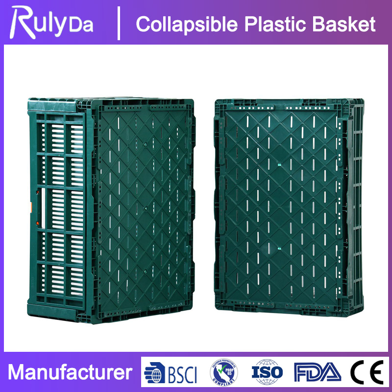 Injection Mold Supermarket Plastic Foldable Vegetable and Fruit Crate