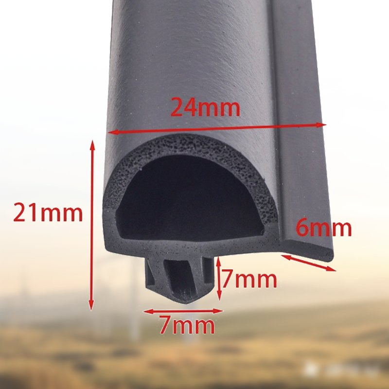 Black EPDM Weatherstrip with Tape for Aluminum Door Sealing